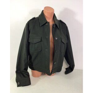 Sundance Wool Coat Short Military Jacket Womens Large